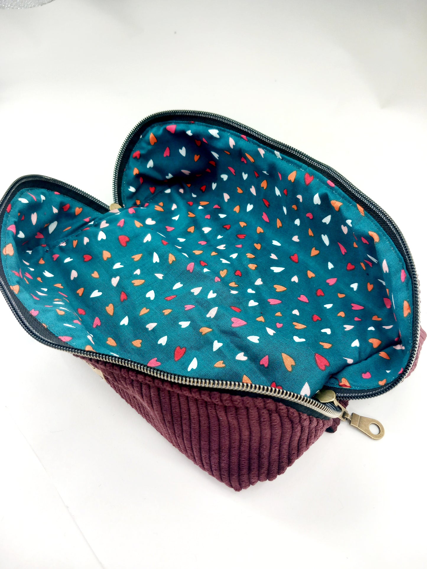 Trousse maquillage prune
