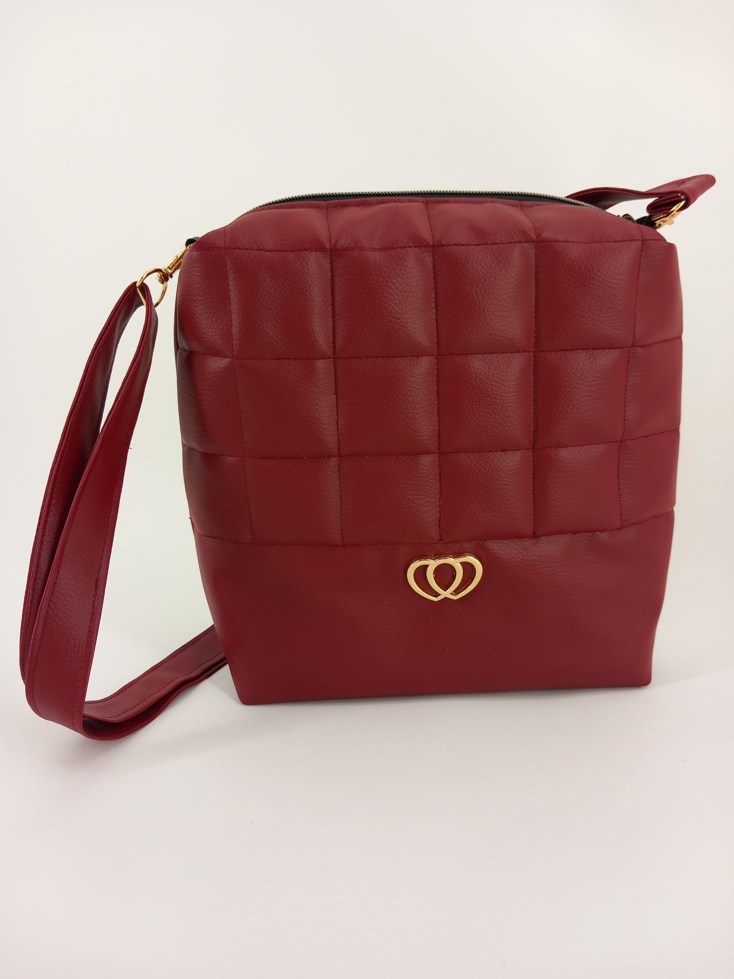 Sac bandoulière simili rouge