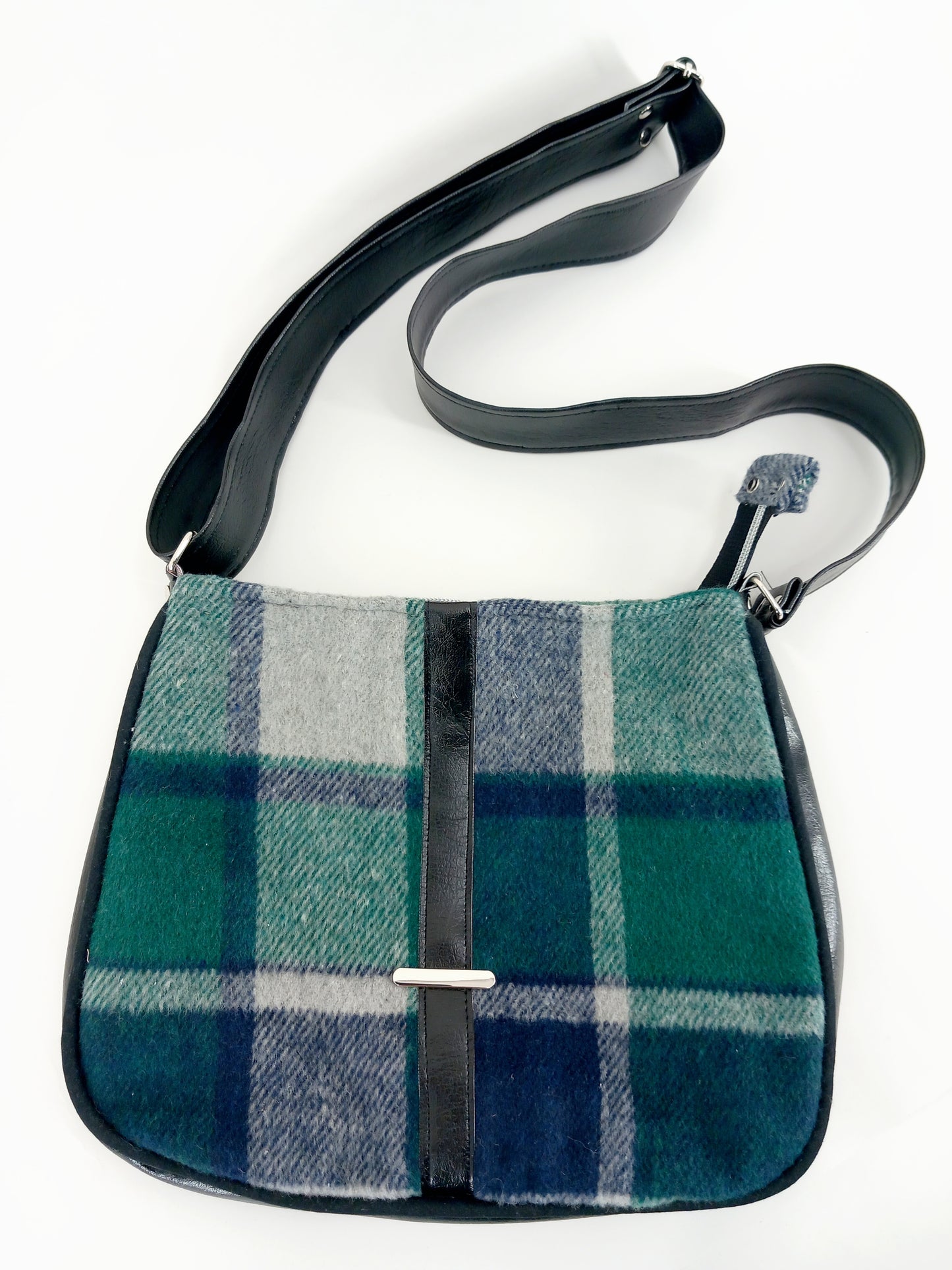 Sac bandoulière tartan vert